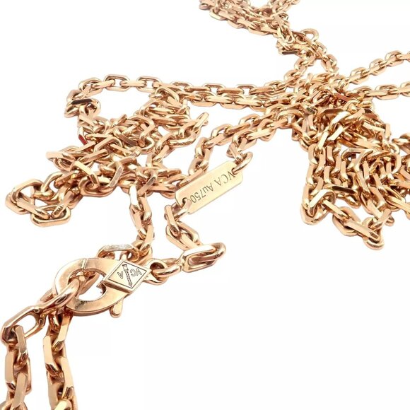 Van Cleef & Arpels Zodiaque 18k Rose Gold Leo Pendant Red Jasper Necklace + Cert - Picture 13 of 16